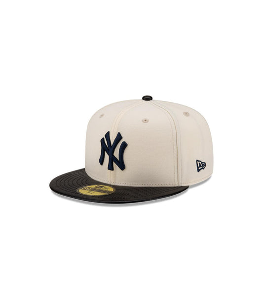 Gorro 59Fifty MLB New York Yankees Leather Visor White