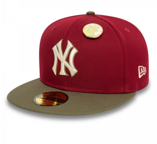 Gorra 5950 New York Yankees Contrast Pin Rojo