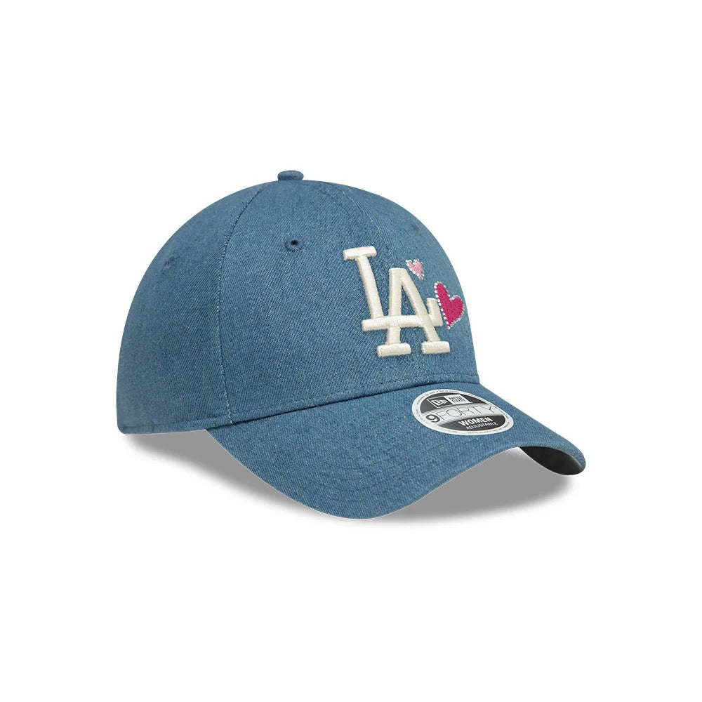 Los Angeles Dodgers MLB Denim Heart Icon 9FORTY Strapback