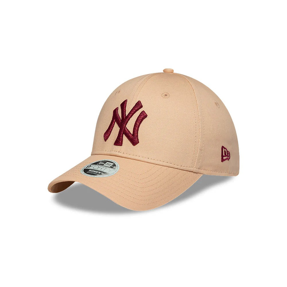 New York Yankees Women's Metallic Logo 9FORTY Strapback Rosa