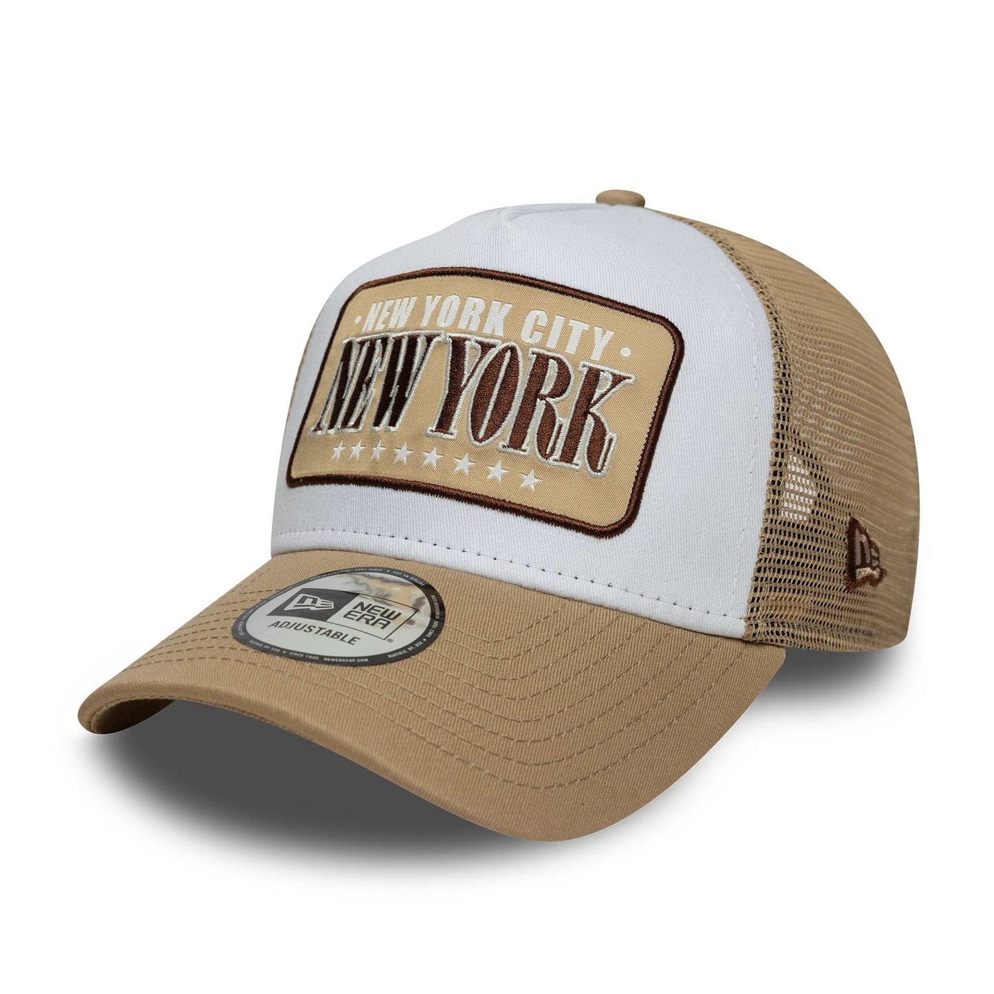 Gorra New Era Location Patch 9FORTY A-Frame Trucker Beige