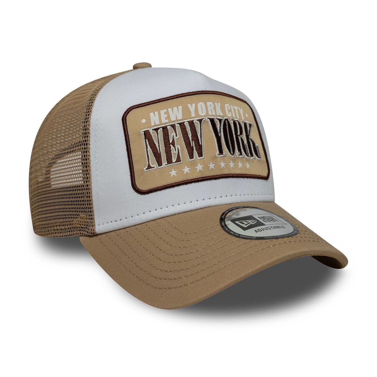 Gorra New Era Location Patch 9FORTY A-Frame Trucker Beige