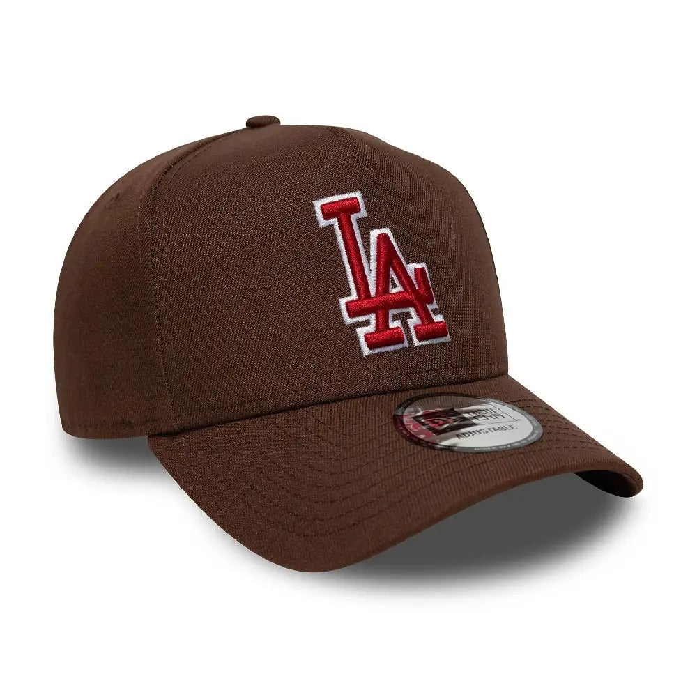LA Dodgers MLB Outline Script Brown 9FORTY E-Frame Cap