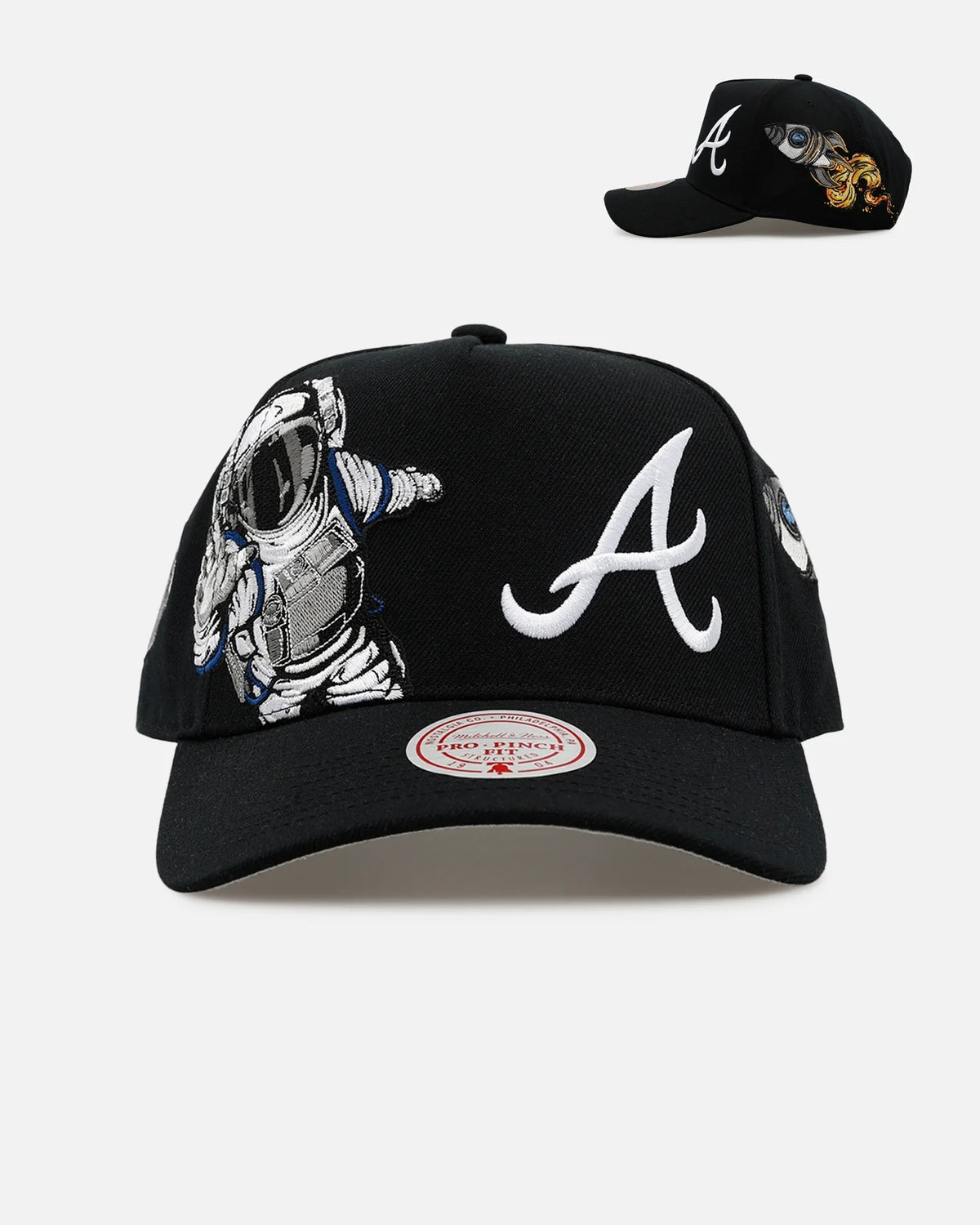 Mitchell & Ness Atlanta Braves Rocketman Pro Pinch Snapback Black