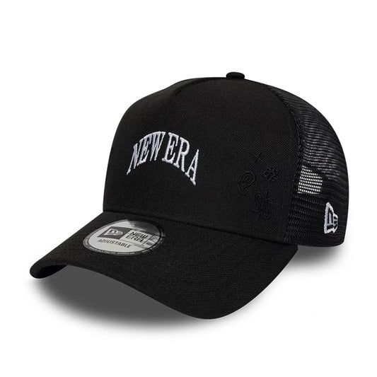 Gorra New Era Paisley Emblem 9FORTY A-Frame Trucker Negro