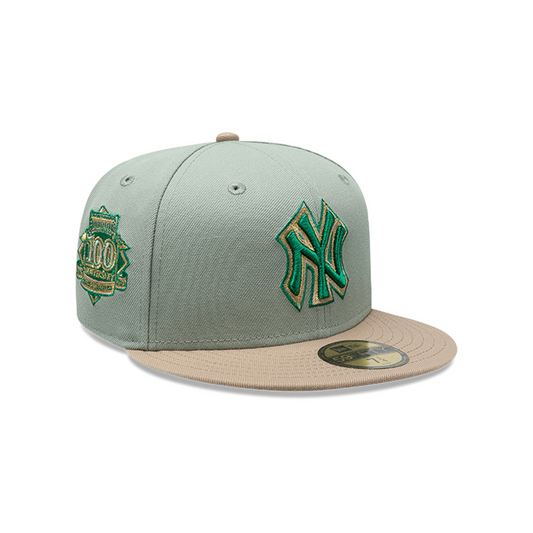 Gorra New Era Yankees 59FIFTY 100th Anniversary Cap Green Camel